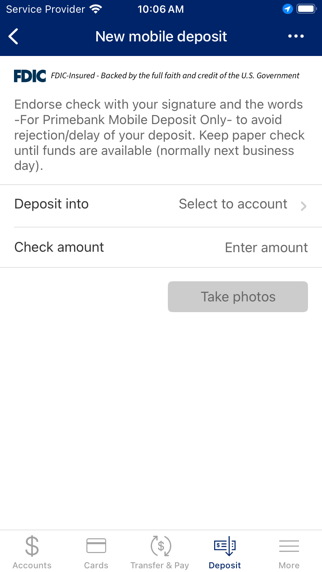 Primebank Mobile Banking Screenshot