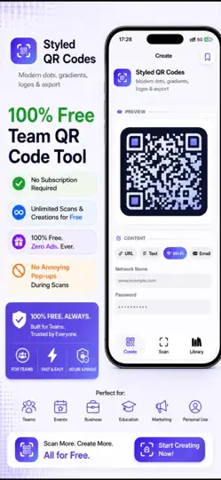 Captura de pantalla de TeamQRCode en iPhone 1