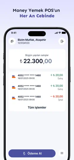 Money Yemek: CepPOS iPhone Ekran Görüntüsü 1