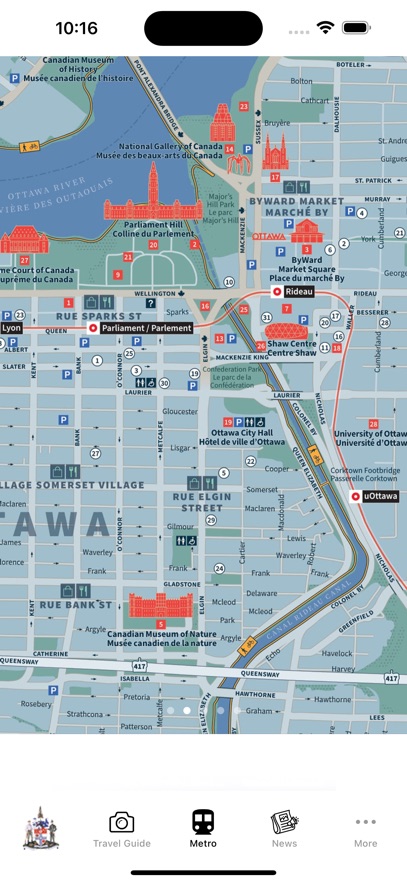 Ottawa Guide and Subway map