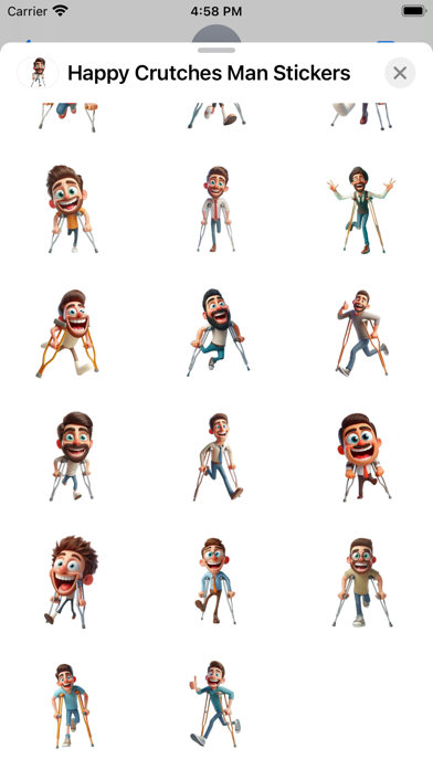 Screenshot #3 pour Happy Crutches Man Stickers