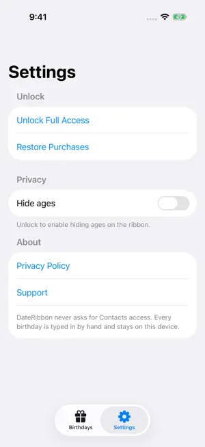 DateRibbon: Birthday Reminder screenshot 4
