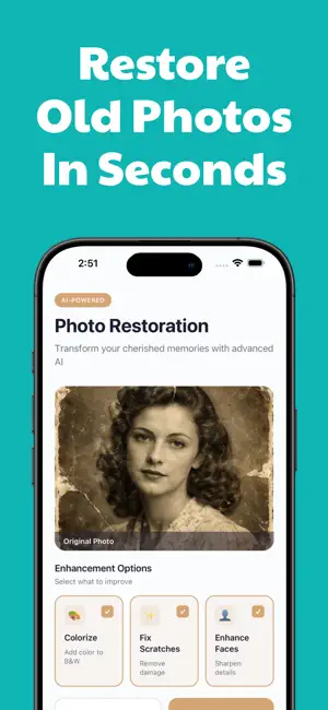 Restore Old Photos AI - Memori screenshot 1