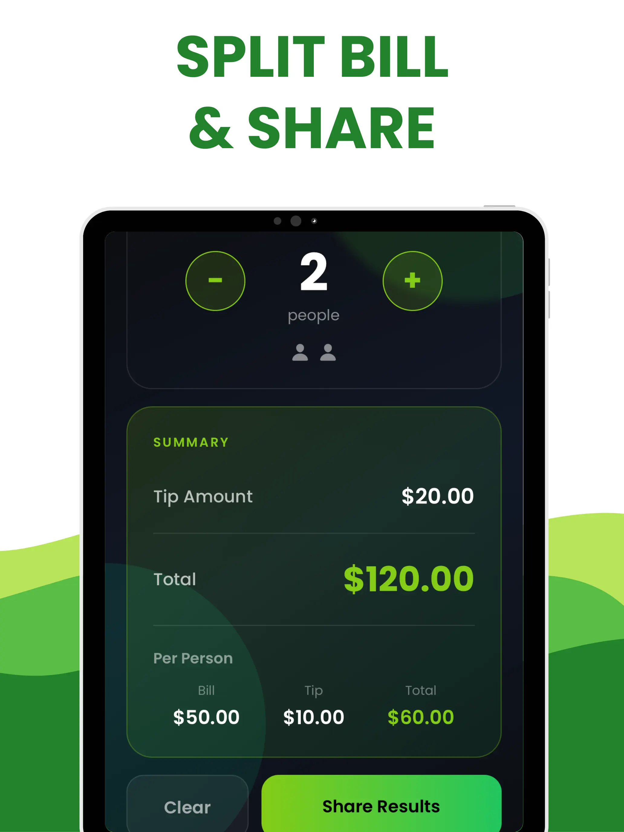 #7. Tip Calculator % Split Bill (iOS) By: Andrii Kulchytskyi
