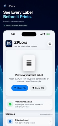 ZPLora: ZPL Label Viewer iPhone screenshot