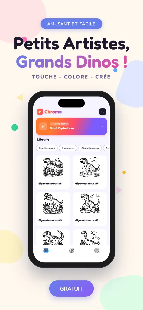 Screenshot #1 pour Dinosaures à Colorier - Chroma