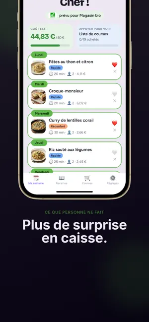 Barquette : Menu & Budget screenshot 2