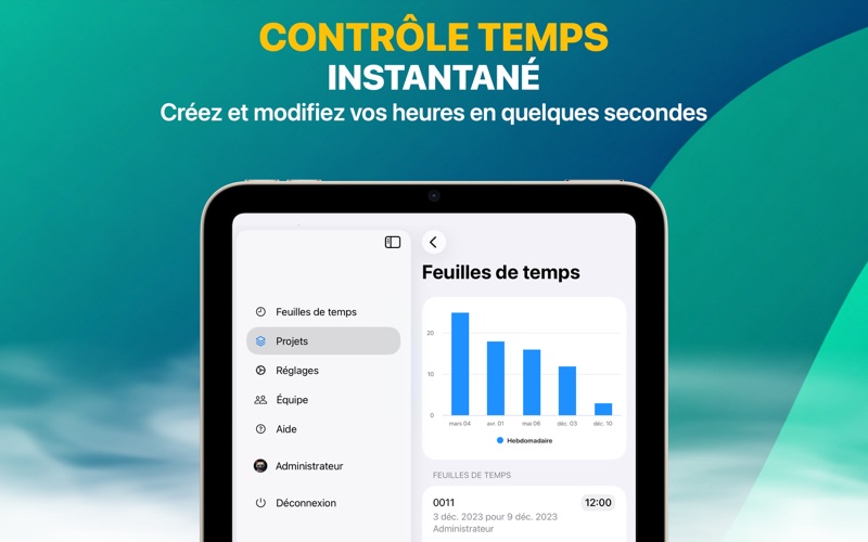 Screenshot #2 pour Feuilles de Temps Pro