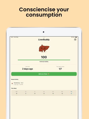 Liver Buddy: Alcohol tracker iPad screenshot