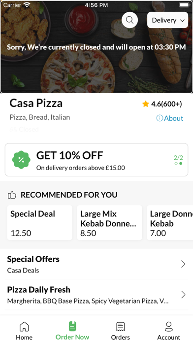 Casa Pizza Liverpool, Screenshot