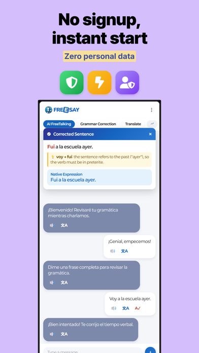 FreeSay - AI Language Coach Screenshot 6 of 8