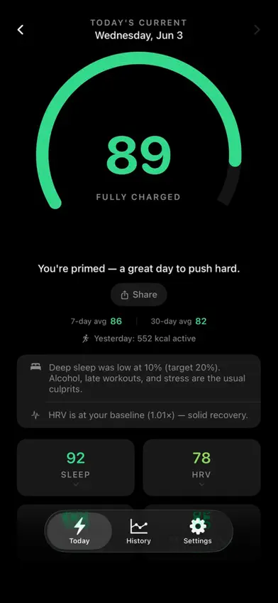 Current: Recovery Score screenshot 1