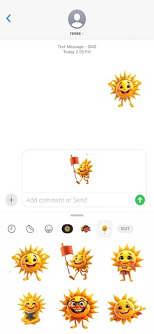 Cheerful Sun Stickers iPhone screenshot
