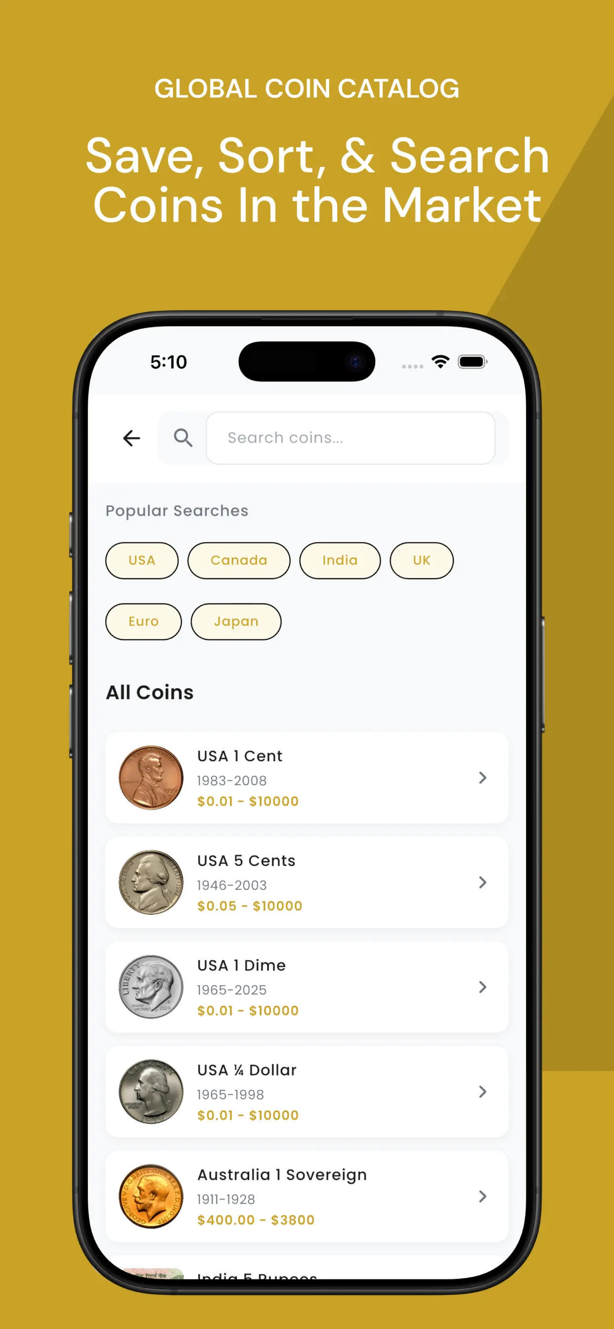 #5. Coin Identifier: Value Scan (iOS) Podle: Niral Kabariya