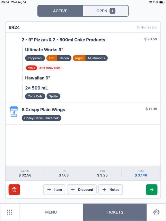 MYR . Rover v3 . QSR POS app screenshot
