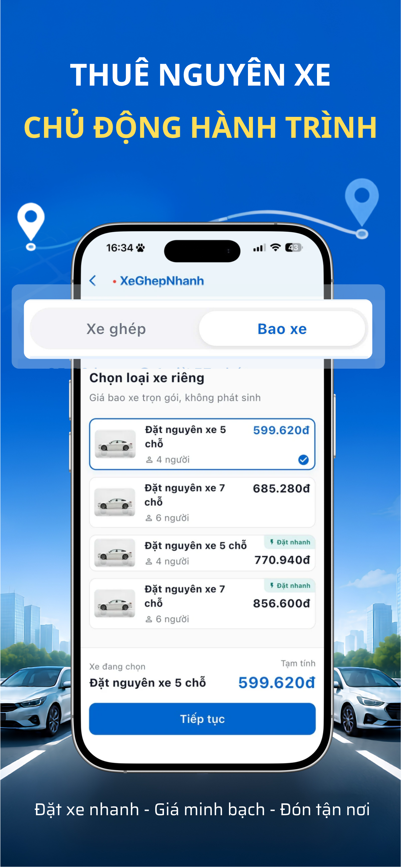 Xe Ghép Nhanh - Đặt xe screenshot 4