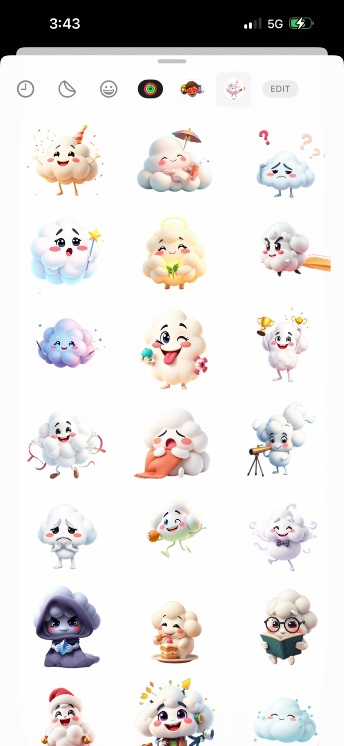 ملصقات السحاب الظريفة