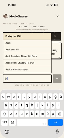 MovieGuessr: Daily Movie Guess iPhone screenshot