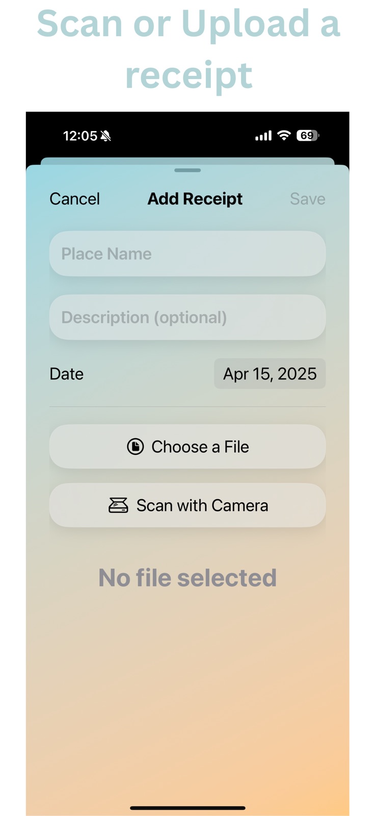 ReceiptSaverApp iphone screenshot 3