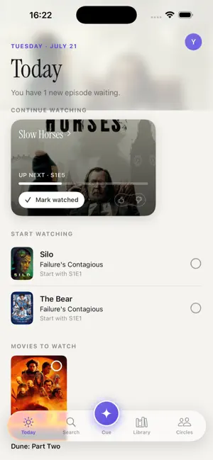Cue: TV & Movie Tracker screenshot 1