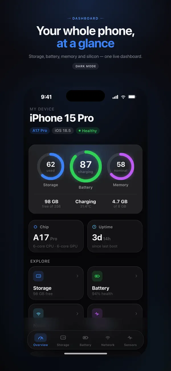 Screenshot #1 pour Device Info: Hardware & Specs