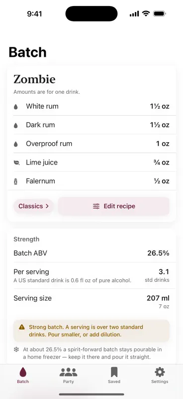 Batch Cocktail Calculator screenshot 2 of 6