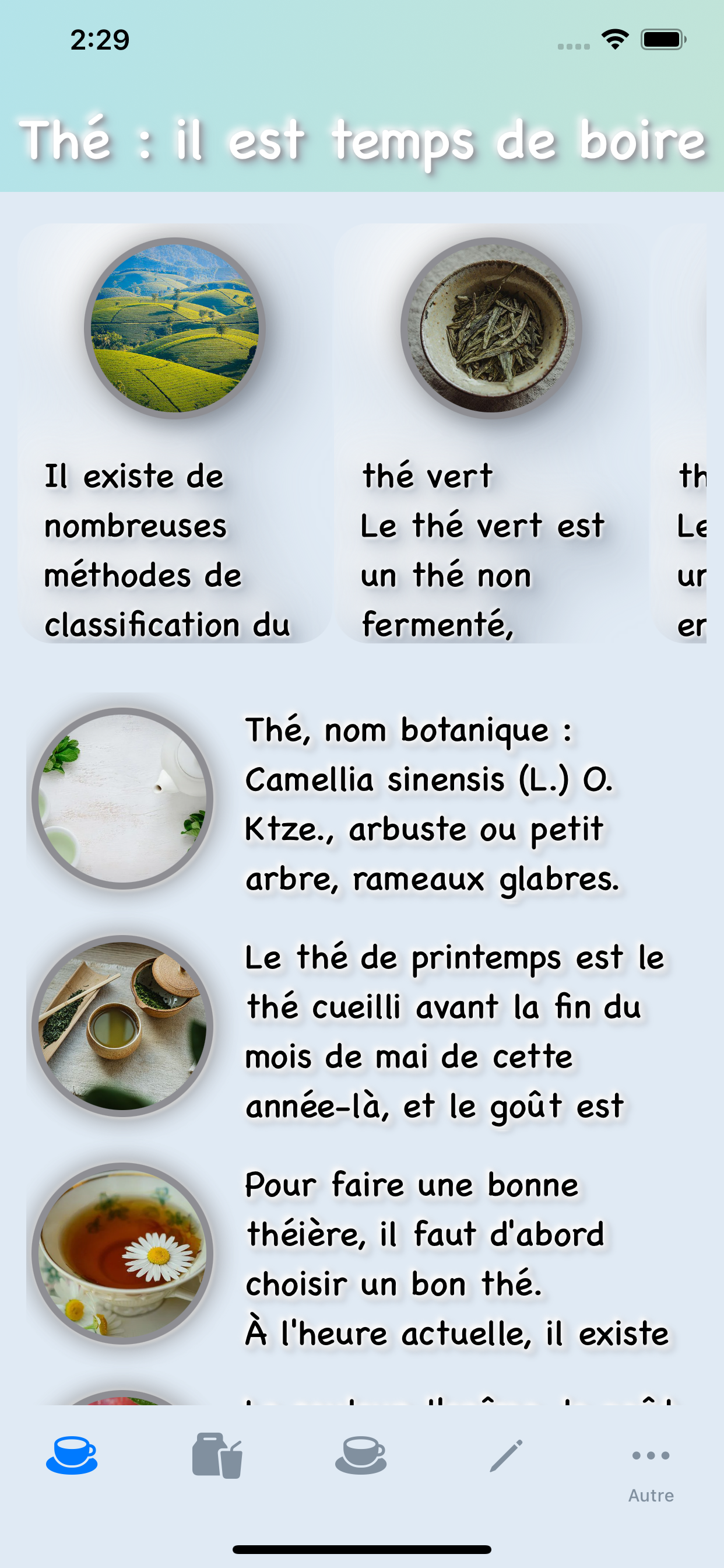Connaissance du thé