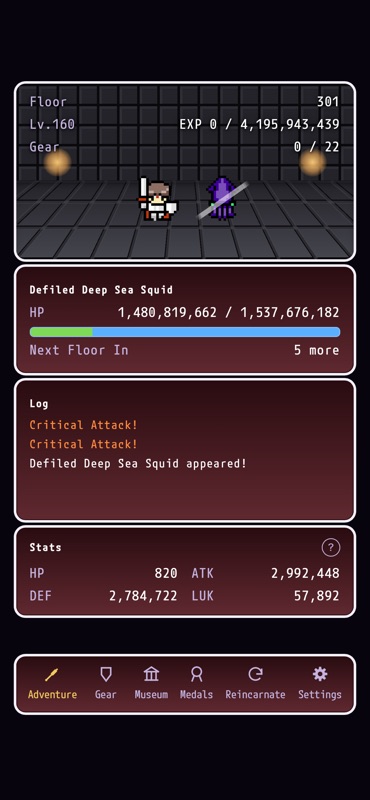 グラインドクロール：放置系ハクスラRPG screenshot 1