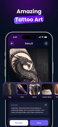 Скриншот Ink AI Tattoo Generator Tattoo на iPhone 2