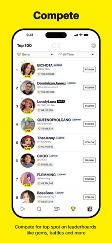 C2 Live - Live Streaming iPhone screenshot