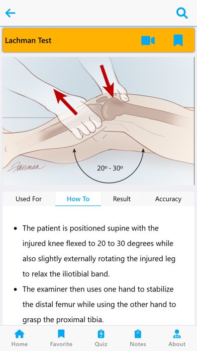 Orthopedic Examination Screenshot