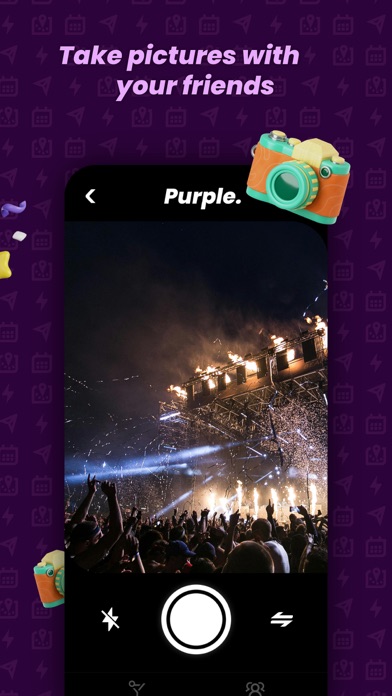 Purple. Social Timeline. Screenshot
