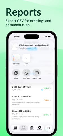 TrackBinder: IEP Goal Tracker iPhone screenshot