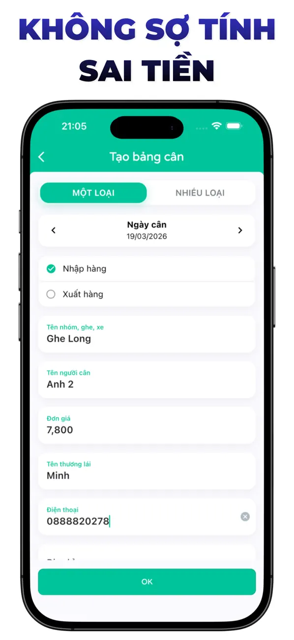 Screenshot #3 pour Cân Nông: Ghi Lúa & Nông Sản