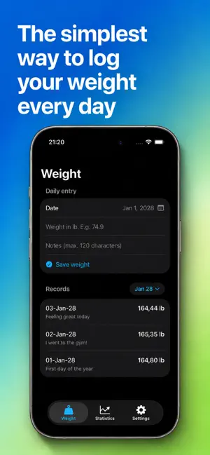WeightTrend - Track Progress screenshot 1