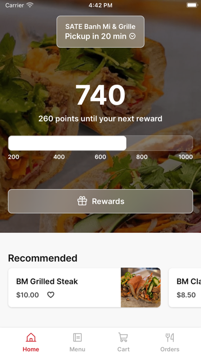SATE Banh Mi iPhone screenshot 1 - Food & Drink app