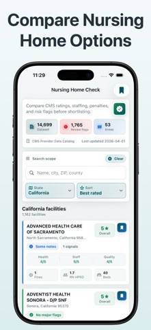 Nursing Home Check iPhone screenshot