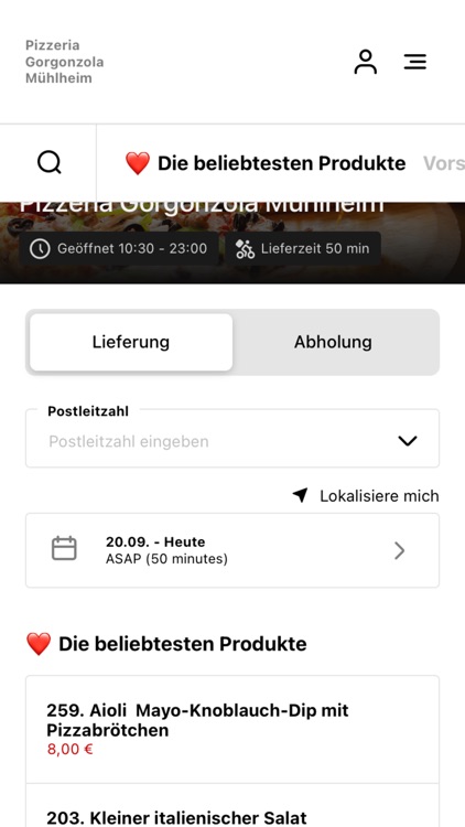 Pizzeria Gorgonzola Mühlheim