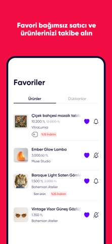 Shop: Favoriler takibinizde iPhone screenshot 2