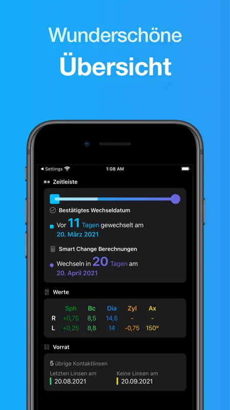 Lensy - Kontaktlinsen Tracker screenshot 2 of 7