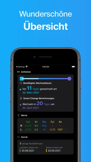 Screenshot von Lensy - Kontaktlinsen Tracker auf dem iPhone 2