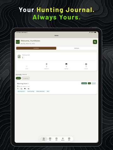 huntNotes: Hunt & Fish Journal iPad screenshot