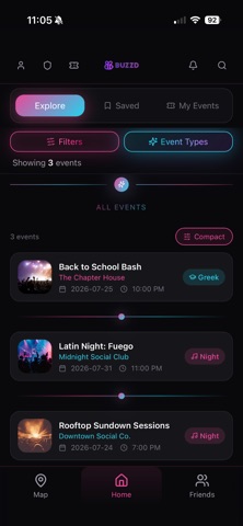 BUZZD Nightlife iPhone screenshot