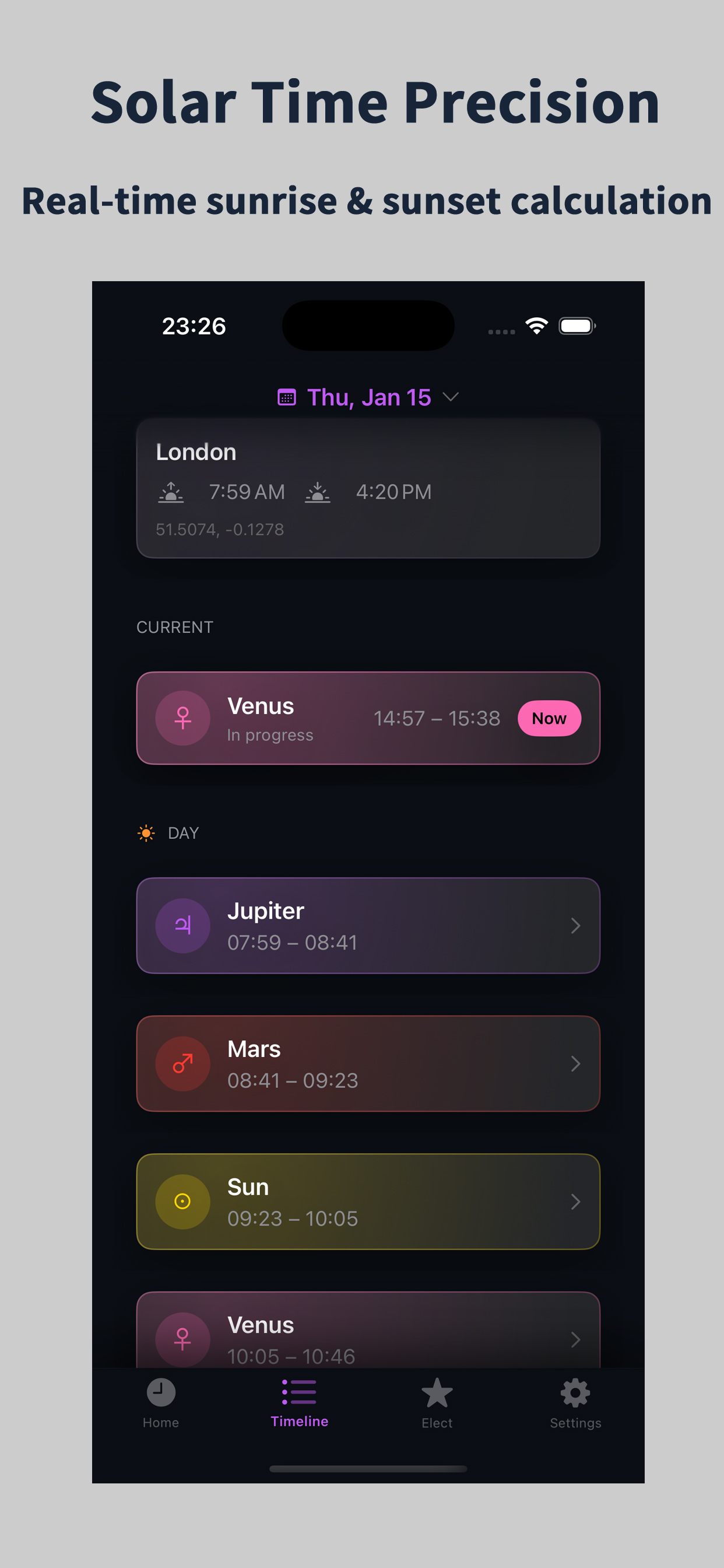 Planetary Hours - Astro Clock screenshot 2