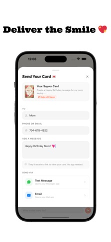 Sayvor: AI Cards & Messages screenshot