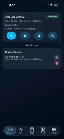 Axis One Connect iPhone screenshot