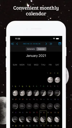 Moon Phase Calendar LunarSight screenshot 2