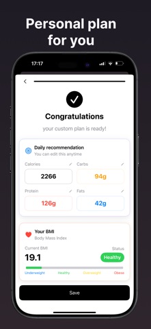 iCal : AI Calories Counter iPhone screenshot