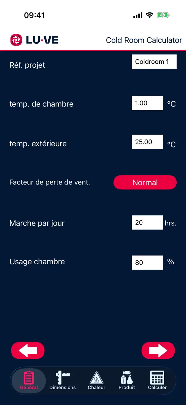 Screenshot #1 pour Cold Room Calculator