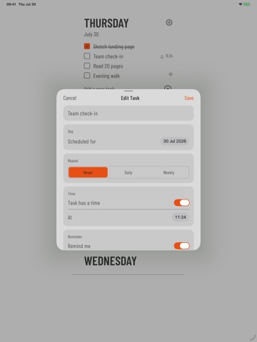 Weeklane: Weekly To-Do Planner iPad screenshot